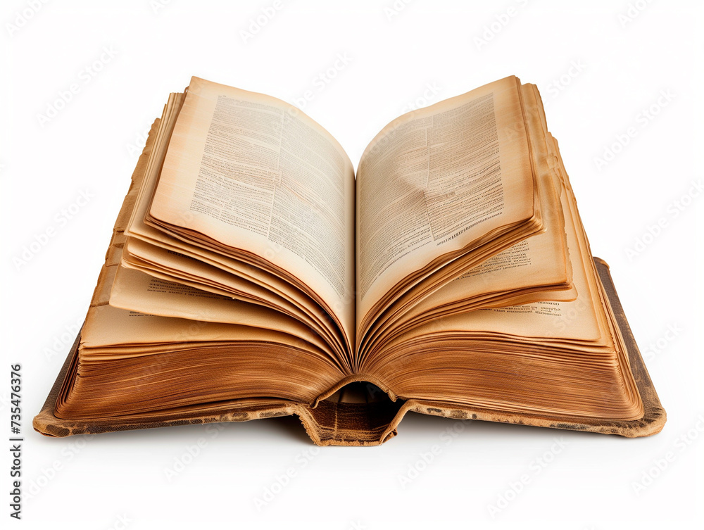 Obraz premium Open old book on transparent background