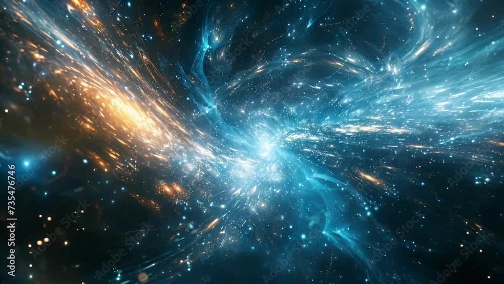 An immersive journey through the depths of the universe with instruments and notes intertwining in a celestial harmony.