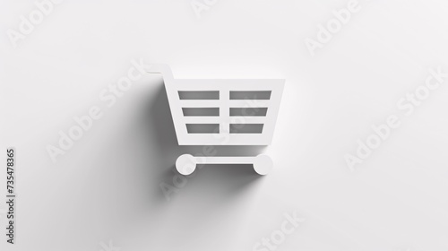 a white shopping cart on a white surface