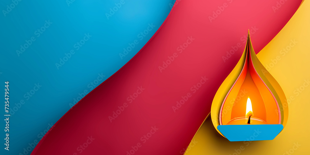 Obraz premium burning candles on background banner