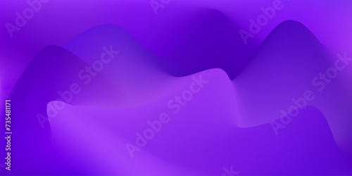Trendy fluid neon bright wavy purple mesh gradient. Abstract violet hills, business or technology design, banner