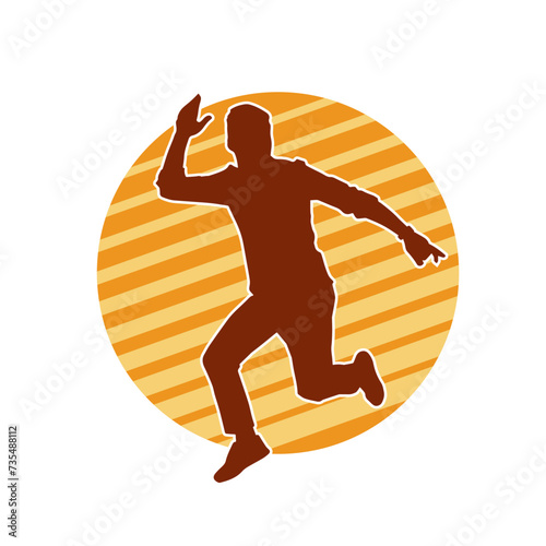 Silhouette of a man in dancing pose. Silhouette of a male dancer in performing pose.