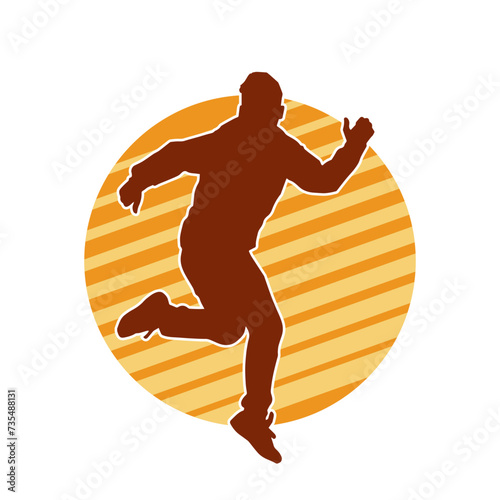 Silhouette of a man in dancing pose. Silhouette of a male dancer in performing pose.