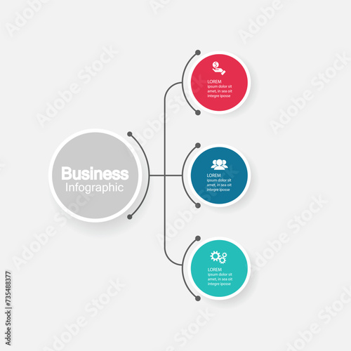 Infographic vector, graph. presentation. Business concept, parts, steps, processes. Infographic data visualization. Startup template. - Vector © indri