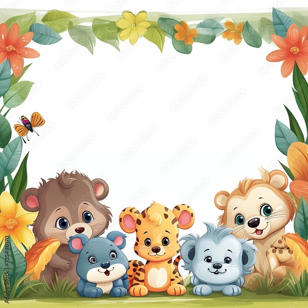 frame with animals frame with animals