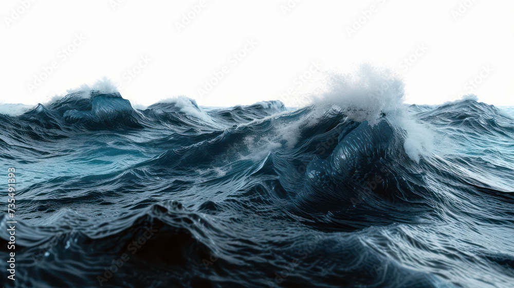 Dynamic blue ocean waves with natural marine power and tranquil water texture