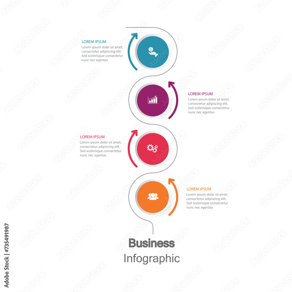 Business Infographic with four Strategic Steps Business Infographic with four Strategic Steps