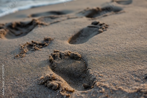 A captivating photo showcasing the intricate details of a persons footprints etched in the sand, symbolizing their soulful exploration of the world.
