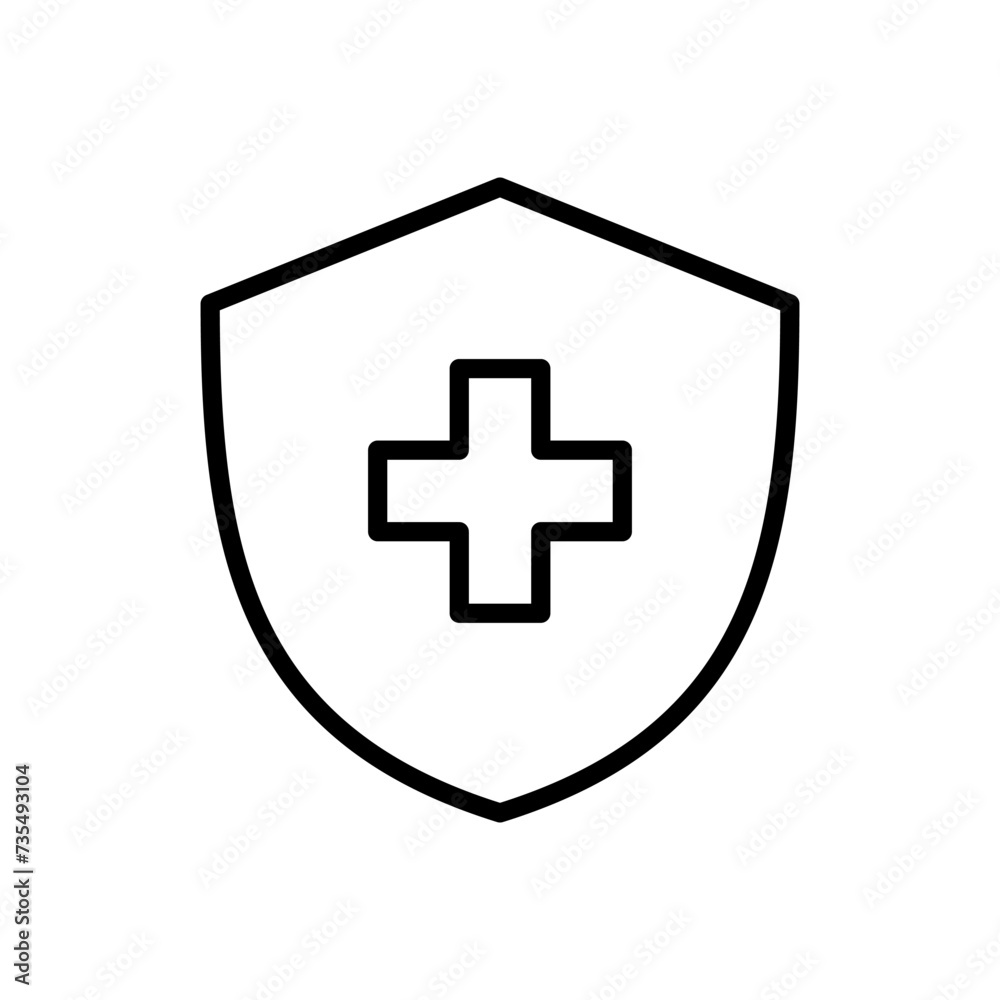 Health insurance icon vector. Insurance health document icon Health insurance icon vector. Insurance health document icon