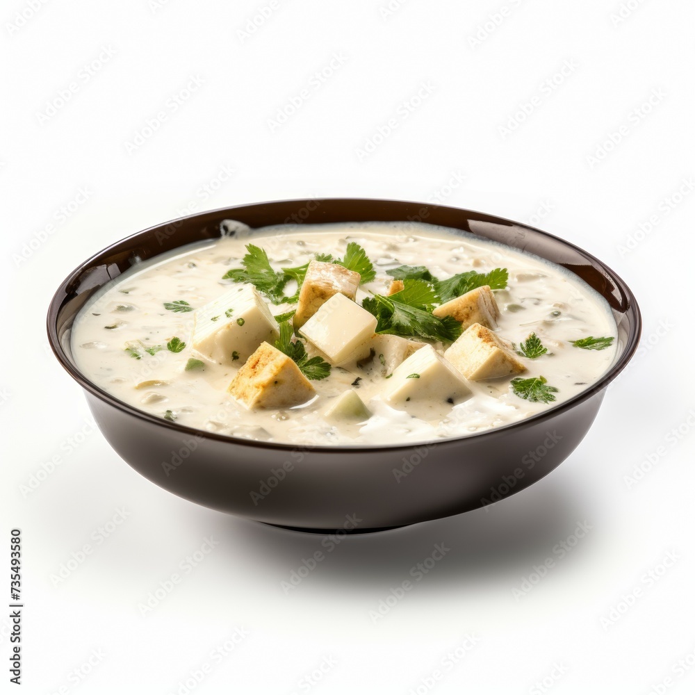 Paneer soup closeup Paneer soup closeup