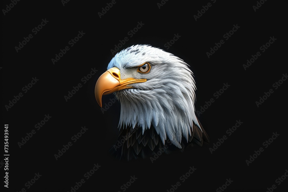 eagle portrait on black background, highly detailed - generative ai eagle portrait on black background, highly detailed - generative ai