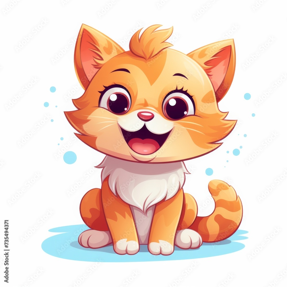 young cat. simple animal illustration. young cat. simple animal illustration.