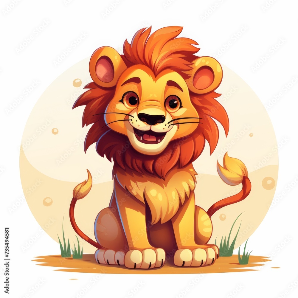 Obraz premium young lion. icon like 3D rendering character. 