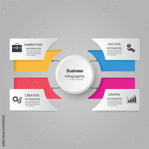 Four Stage Process Cycle Business Infographic