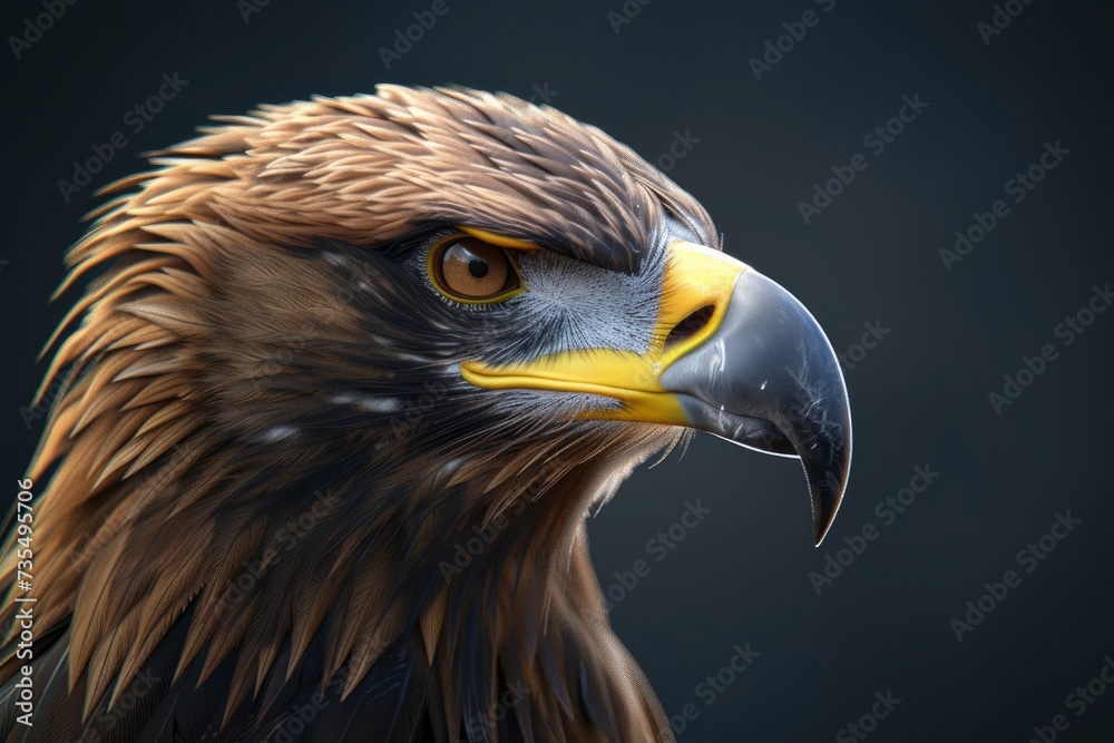 eagle portrait on black background, highly detailed - generative ai eagle portrait on black background, highly detailed - generative ai