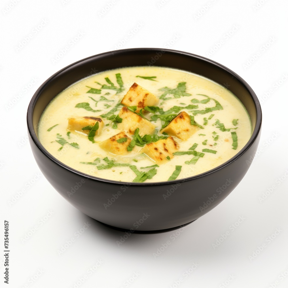 Paneer soup closeup