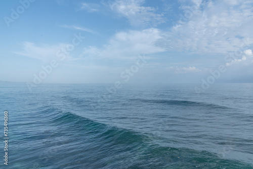 Beautiful waves in the ocean sea blue view