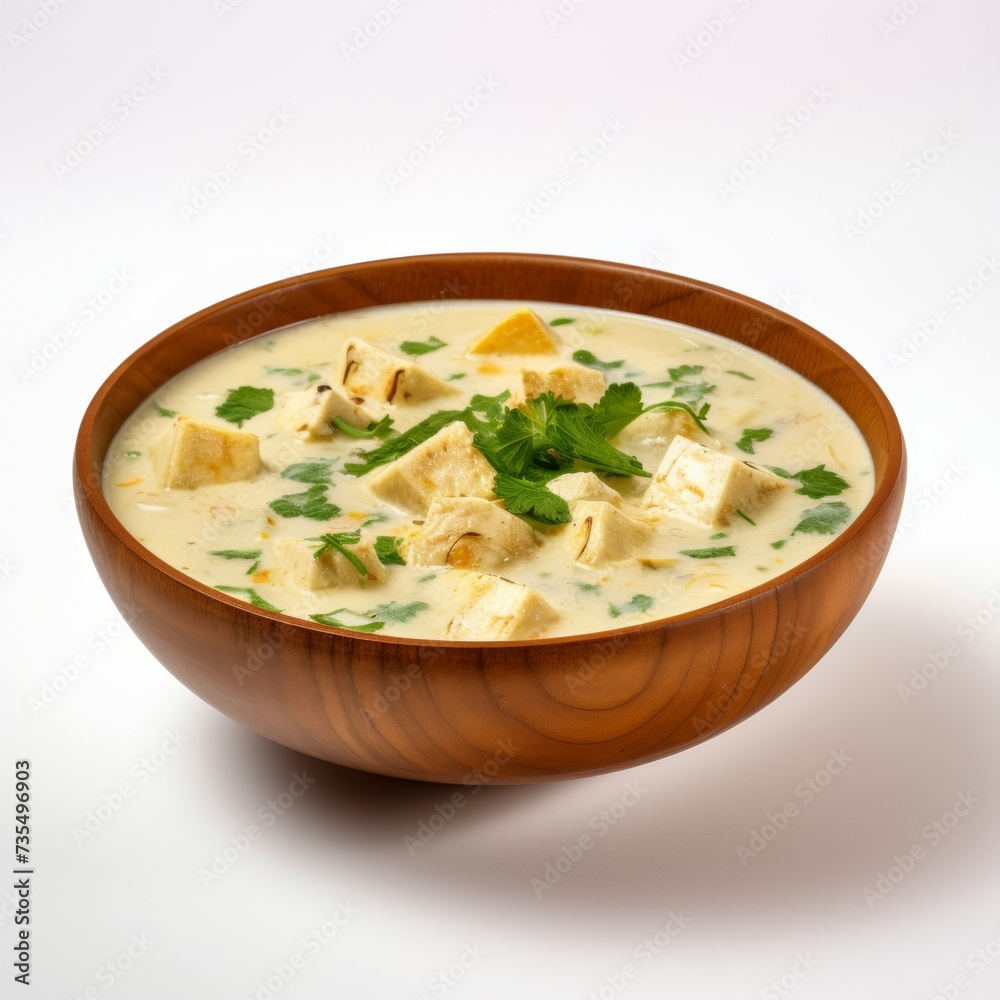 Paneer soup closeup