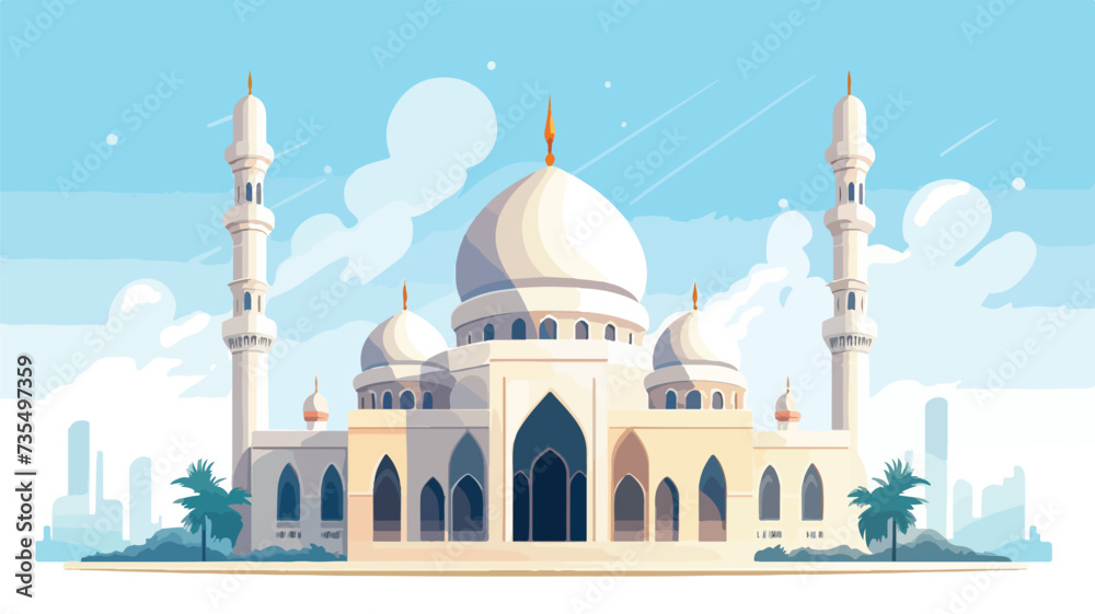 Vector of mosque flat design 2D vector.