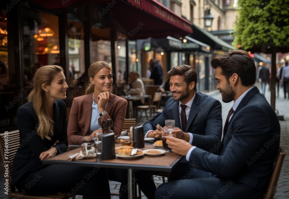 Group of People Enjoying a Meal Together