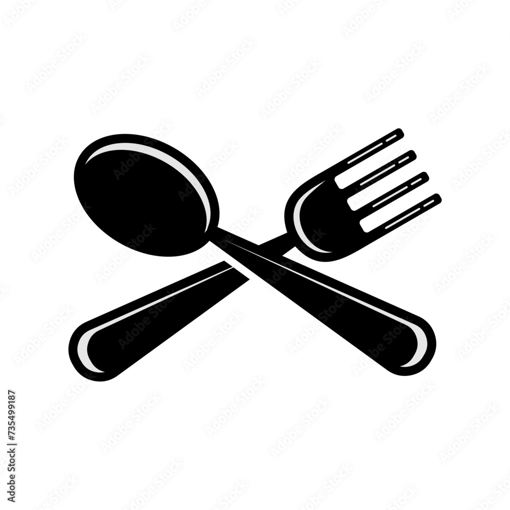 spoon and fork vector, crossed fork and spoon icon vector, Vector ...