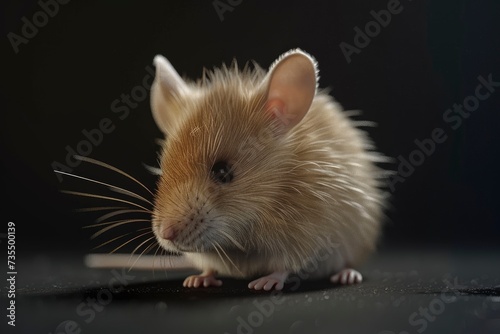mouse portrait on black background  highly detailed - generative ai