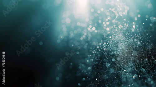 Sparkling water drops with blue bokeh light reflections