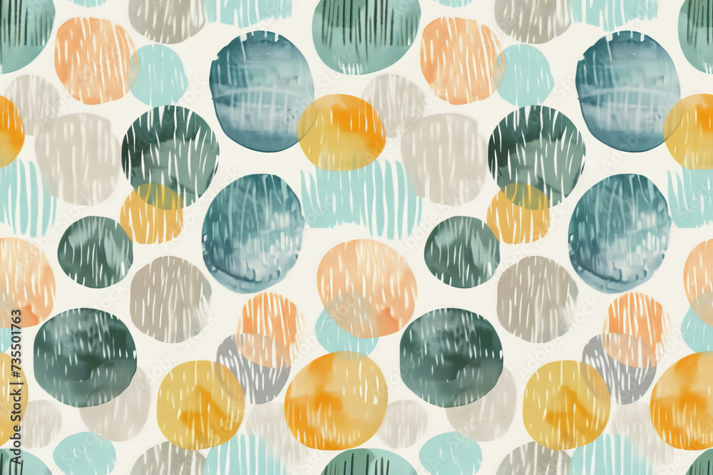 Fototapeta premium Abstract seamless tile wallpaper pattern, hand-drawn style