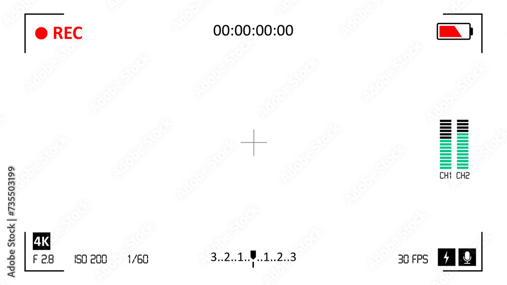 Camera recording screen, viewfinder transparent overlay Stock ...