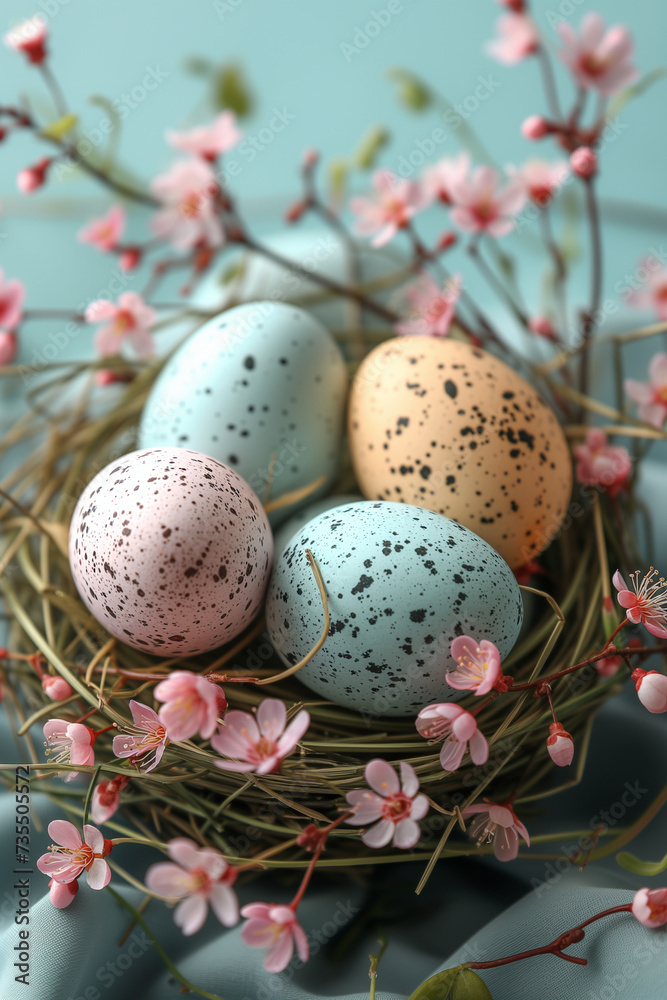 easter eggs in a nest easter eggs in a nest