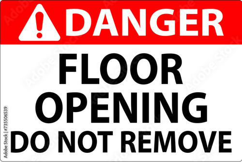 Danger Sign, Floor Opening Do Not Remove