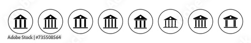Bank icon set vector. Bank sign and symbol, museum, university
