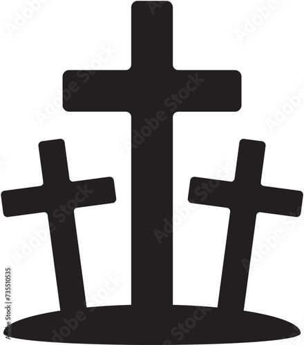 Three Crosses on Hill