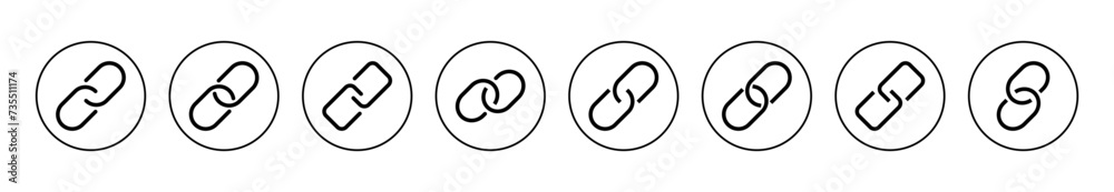 Link icon set vector. Hyperlink chain sign and symbol Link icon set vector. Hyperlink chain sign and symbol