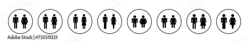 Man and woman icon set vector. male and female sign and symbol. Girls and boys