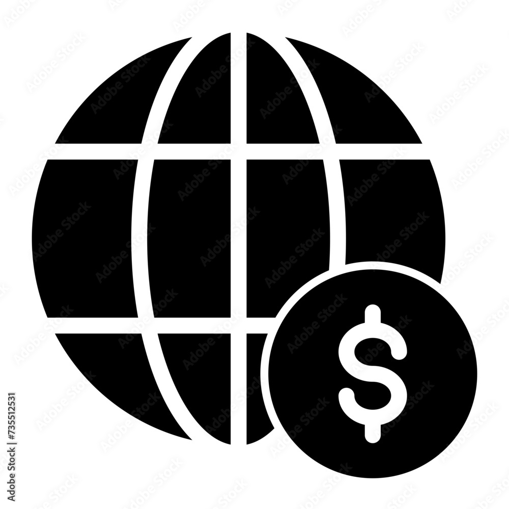 This is the Global Economics icon from the Data Management icon collection with an Solid style This is the Global Economics icon from the Data Management icon collection with an Solid style