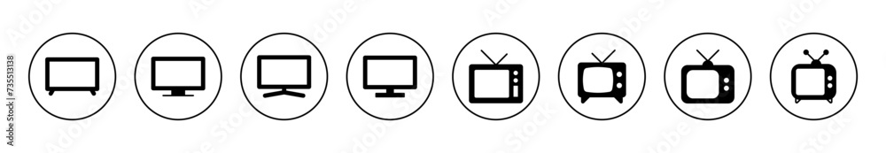 Tv icon set vector. television sign and symbol Tv icon set vector. television sign and symbol