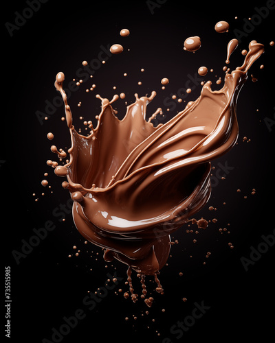 chocolate splash on black background