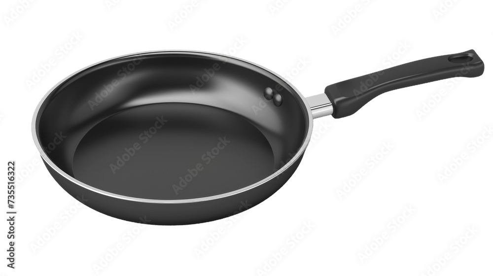 Frying Pan With Handle on White Background Frying Pan With Handle on White Background