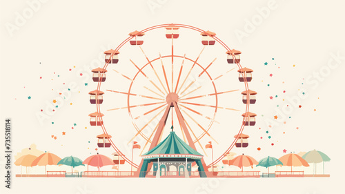 Ferris Wheel Illustration Vector - Ar