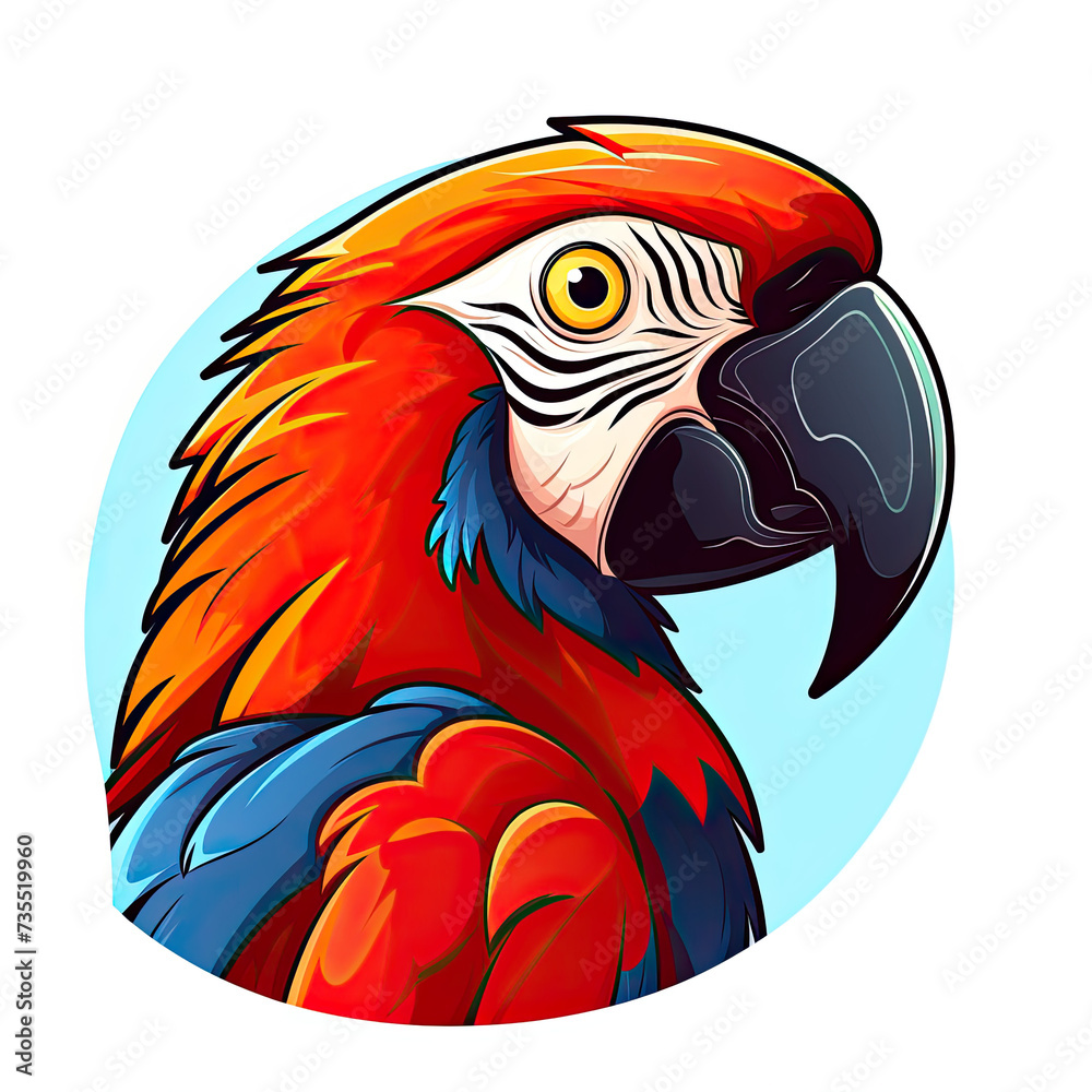 Obraz premium flat logo of Vector design of a parrot