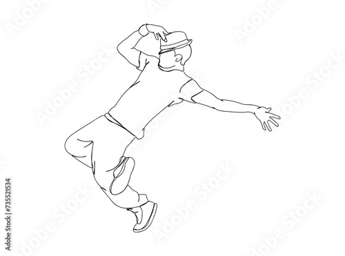 Hip Hop Dancer Single Line Drawing Ai, EPS, SVG, PNG, JPG zip file