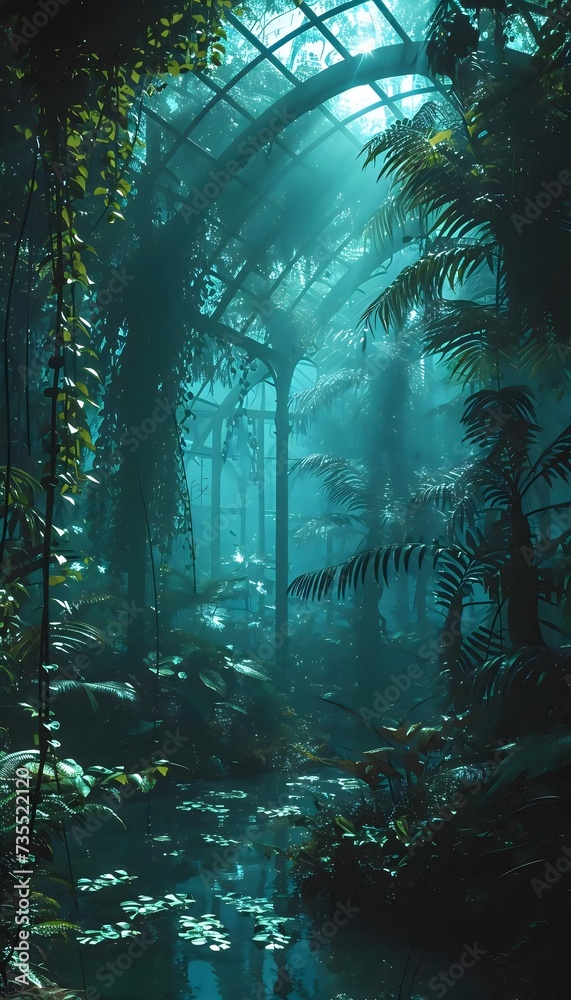 Obraz premium a forest filled with lots of trees and plants
