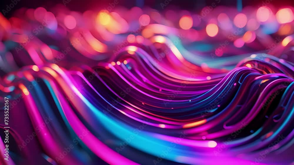 Swirling waves of neon colors blending and fusing together in a hypnotic neon display.