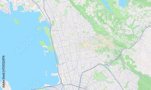 Fotografia Berkeley California Map, Detailed Map of Berkeley California