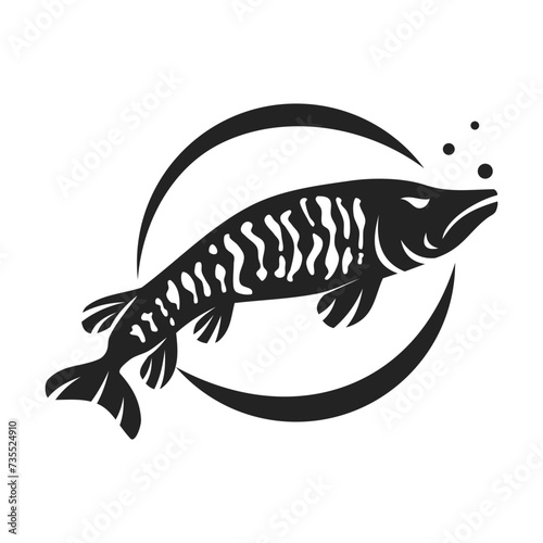 Obraz na płótnie Muskellunge Fish Logo template Isolated. Brand Identity. Icon Abstract Vector graphic w salonie