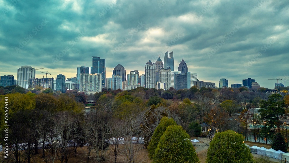 Aerial view of skyline of Mid town Atlanta