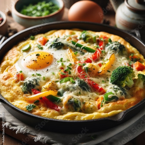 Fluffy Omelette with Vegetables and Cheese 3