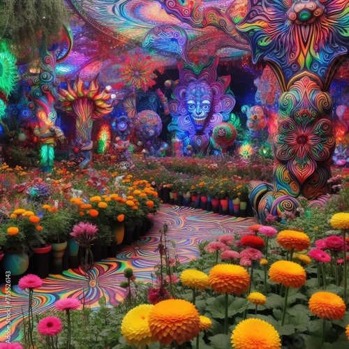 Psychedelic Garden Background 4