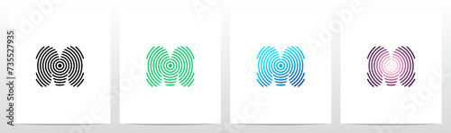 Concentric Circles Ripples Signal Letter Logo Design M